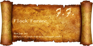 Flock Ferenc névjegykártya